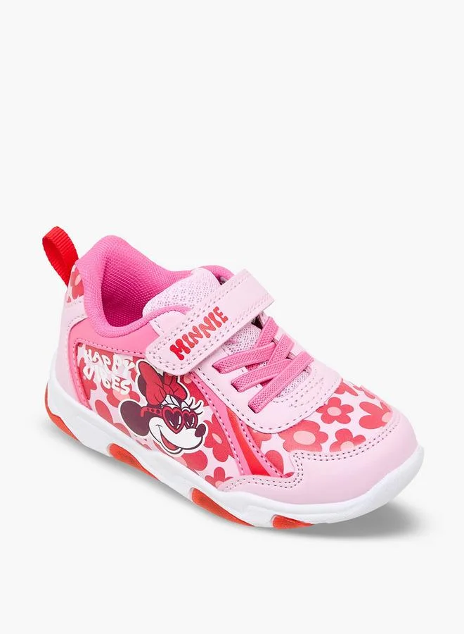 ديزني Girls Minnie Mouse Print Sneakers